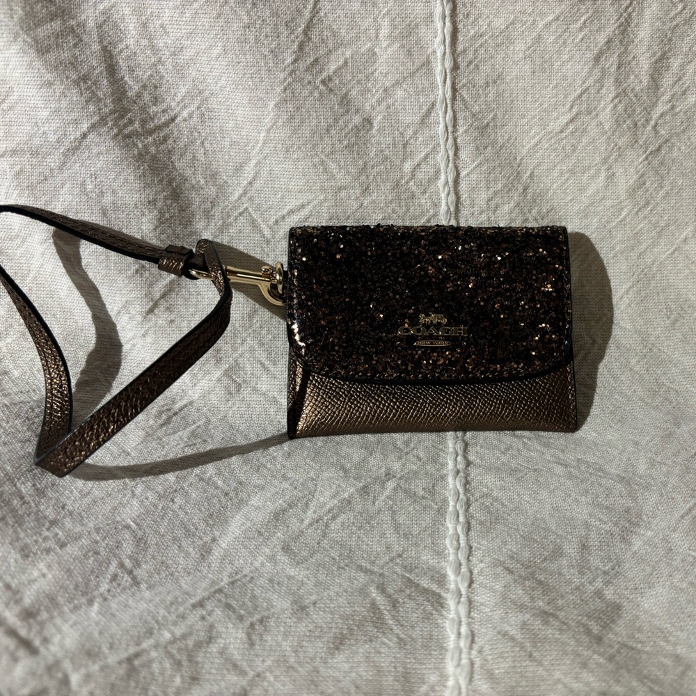 Coach Black Leather Wristlet Clutch